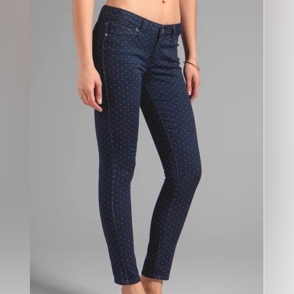 PAIGE Women’s Verdugo Ankle Skinny Jeans in Pin Dot Wash Size 30 Good Condition
